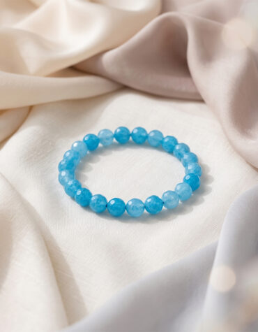 aquamarine faceted bracelet 8 mm