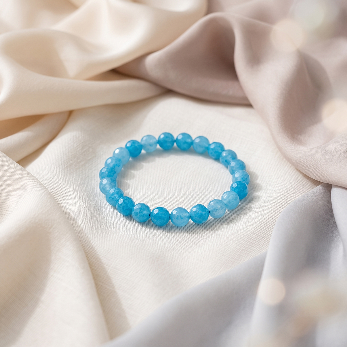 Aquamarine Faceted Bracelet - Shubhanjali Store (3) aquamarine faceted bracelet 8 mm