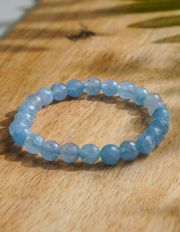 aquamarine faceted bracelet 8 mm