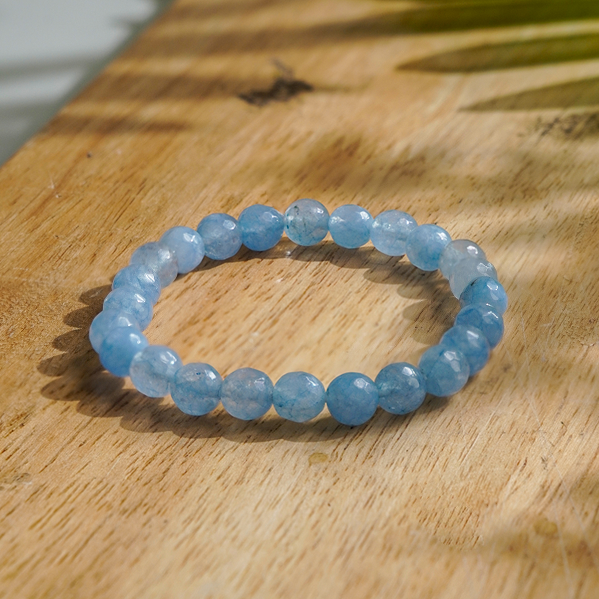 Aquamarine Faceted Bracelet - Shubhanjali Store (5) aquamarine faceted bracelet 8 mm