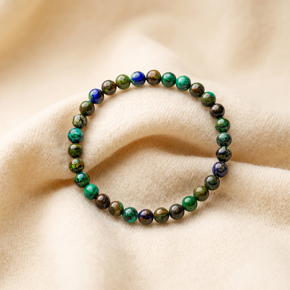 Azurite Bracelet 6mm LQ - Shubhanjali Store (4) azurite bracelet