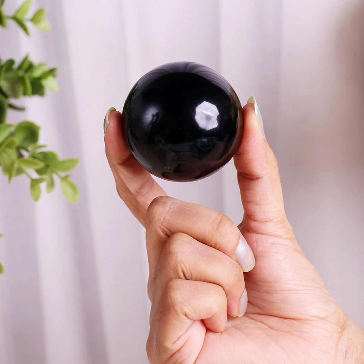 Black Obsidian Ball (2) black obsidian ball