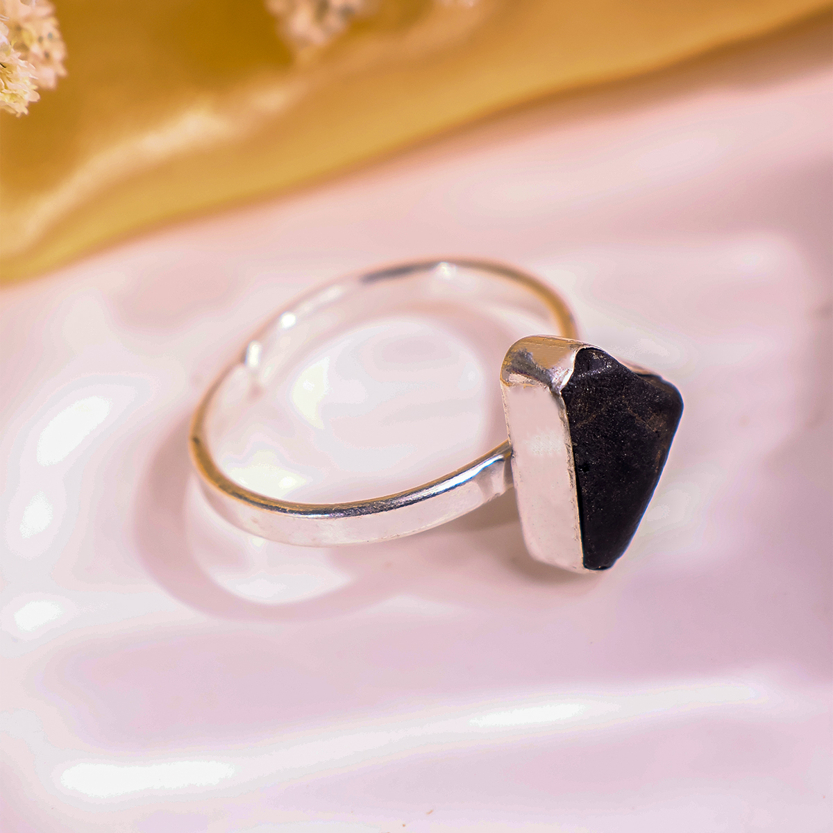 Black Obsidian Single Raw Ring-Shubhanjali Store (2) black obsidian single raw ring