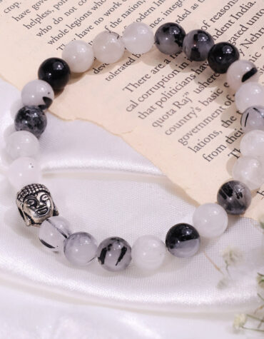 black rutile buddha bracelet 8mm