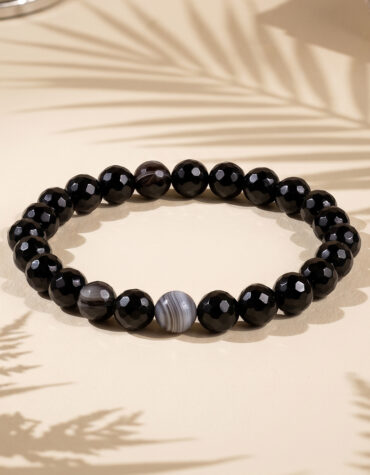 black sulemani faceted bracelet