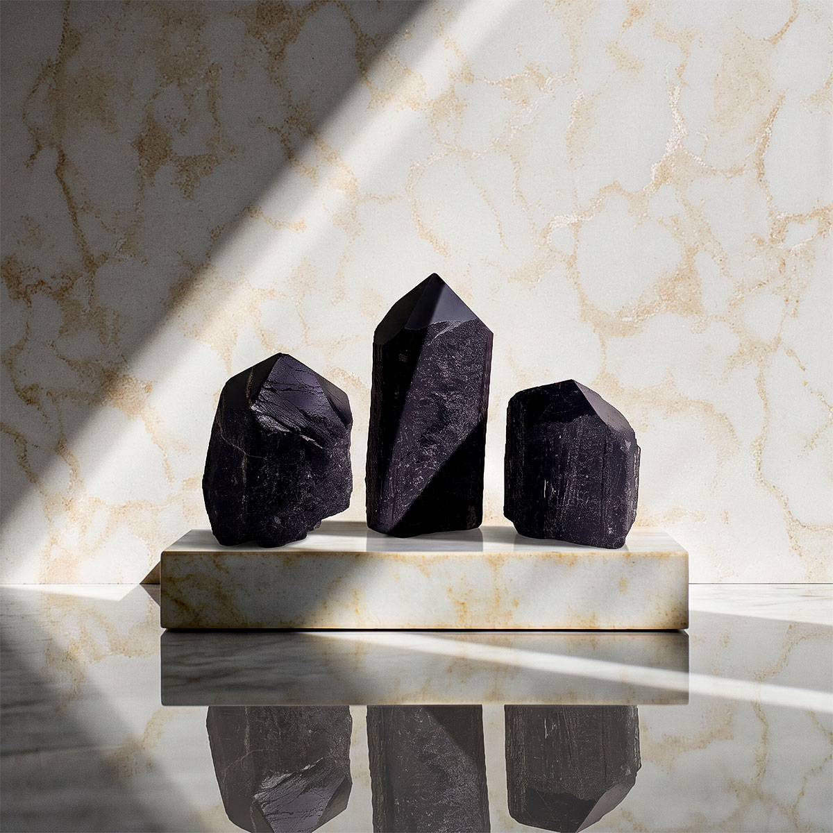 Black Tourmaline Raw point-Shubhanjali Store (2) black tourmaline raw point