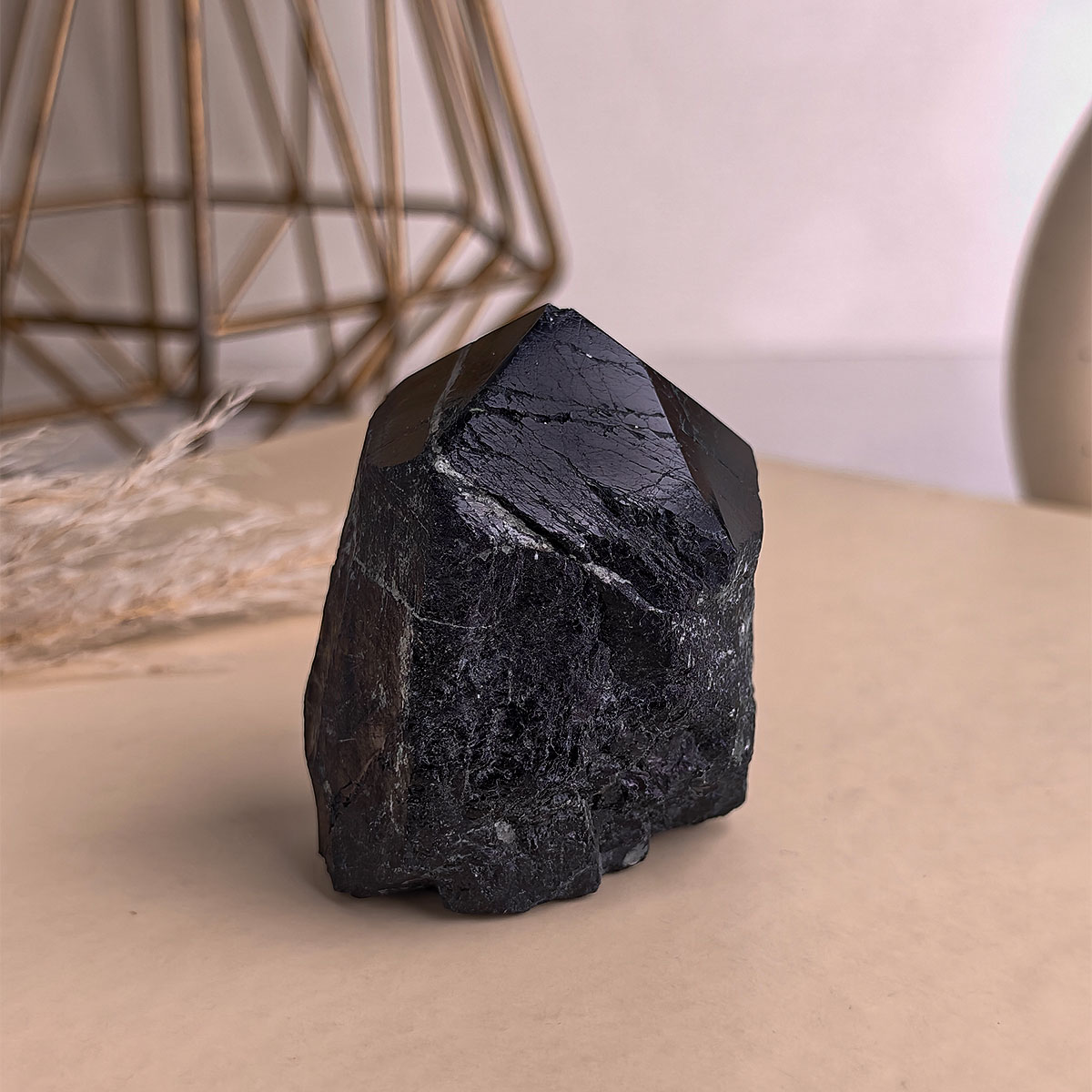 Black Tourmaline Raw point-Shubhanjali Store (3) black tourmaline raw point