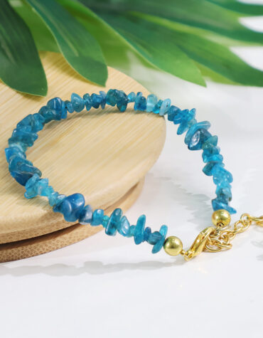 blue apatite chips chain bracelet