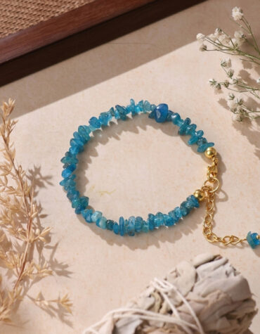 blue apatite chips chain bracelet