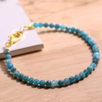 blue apatite faceted chain bracelet 4mm