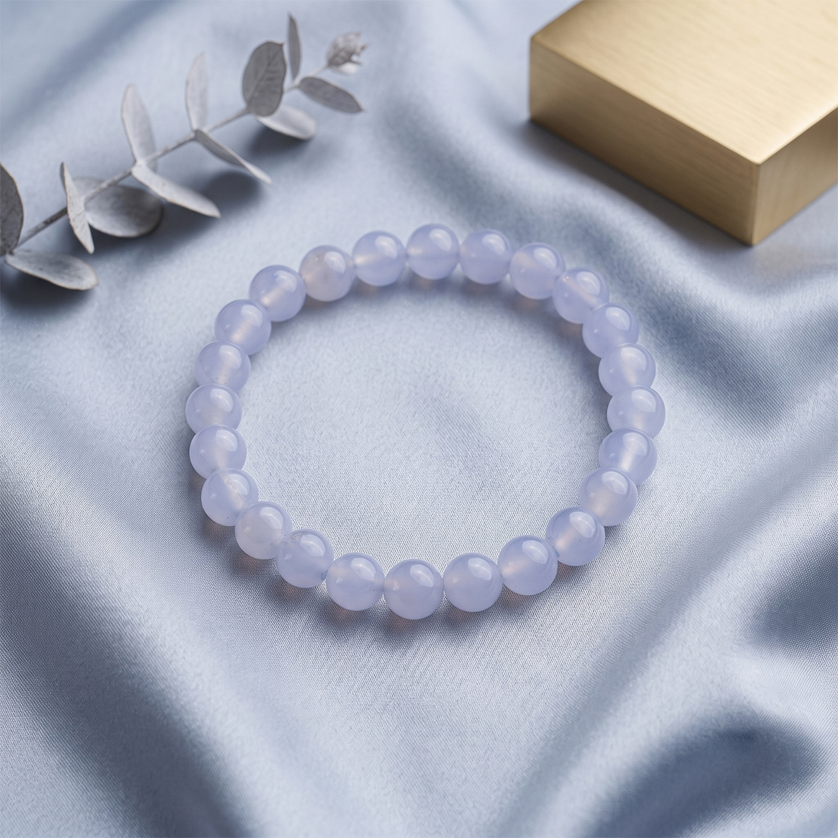 Blue Chalcedony Bracelet 8mm - Shubhanjali Store (2) blue chalcedony bracelet 8mm