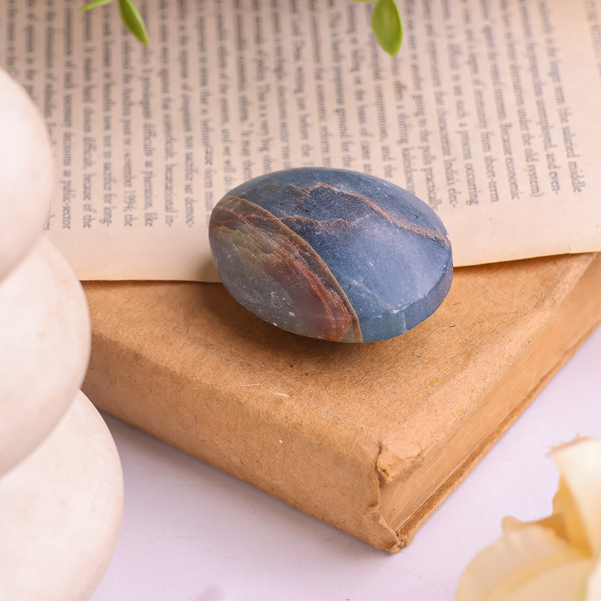 Blue Onyx Palm Stone (6) blue onyx palm stone