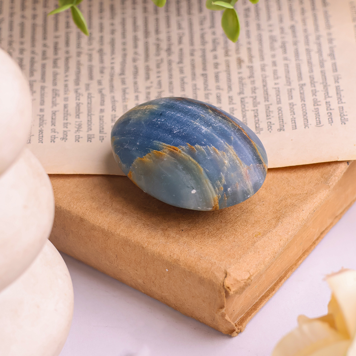 Blue Onyx Palm Stone (7) blue onyx palm stone
