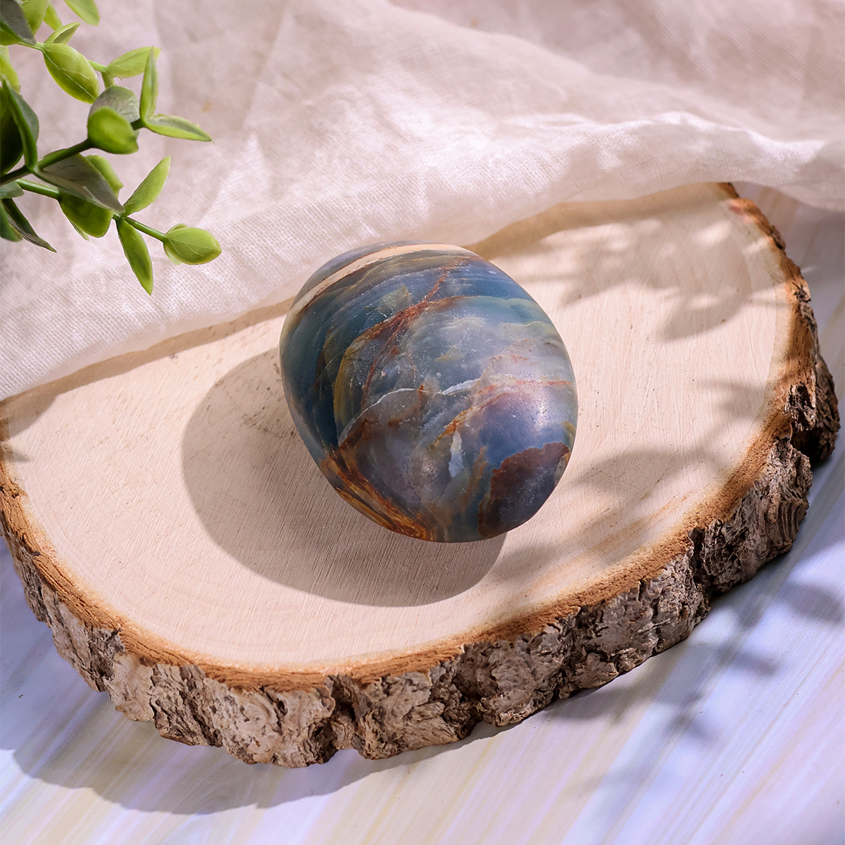 Blue Onyx Palm Stone blue onyx palm stone