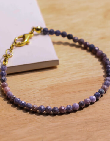 blue sapphire faceted chain bracelet 4mm