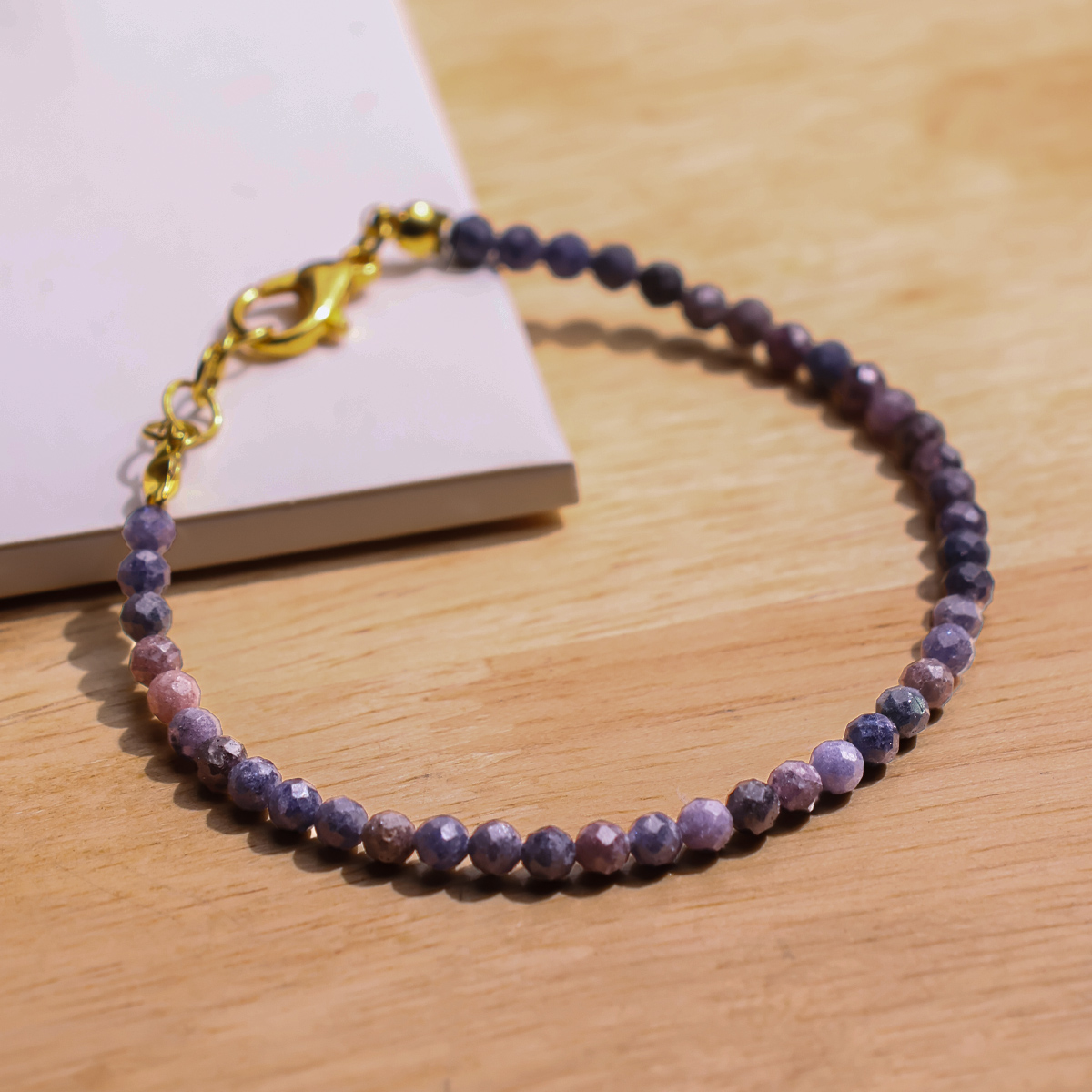 Blue Sapphire Faceted Chain Bracelet 4mm-Shubhanjali Store (1) blue sapphire faceted chain bracelet 4mm