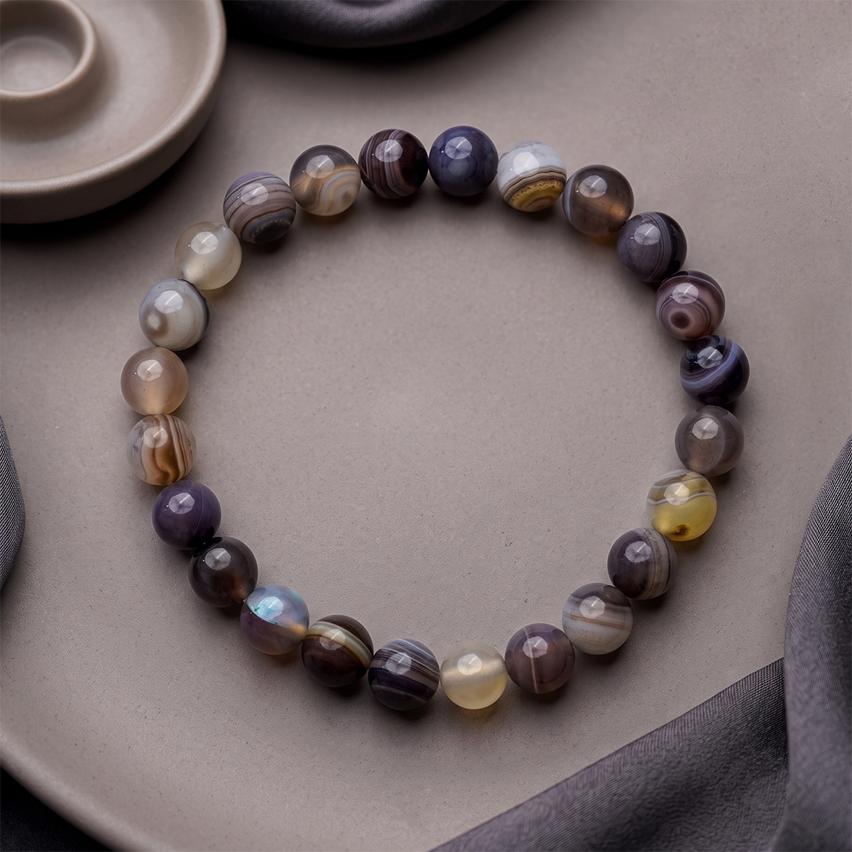 Botswana Agate Bracelet 8mm-Shubhanjali Store (2) botswana agate bracelet 8 mm