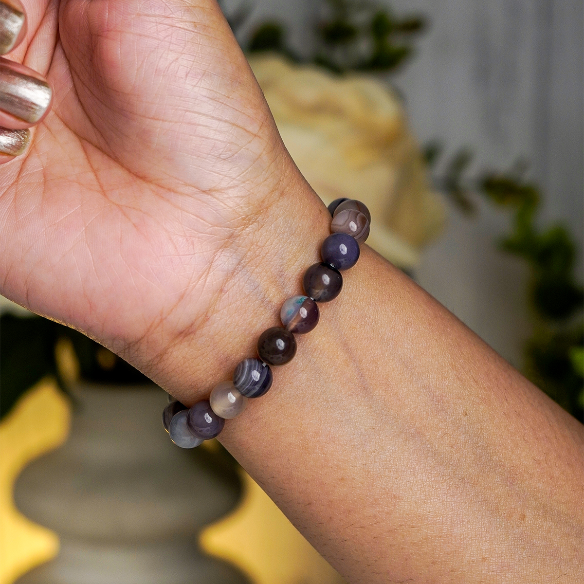 Botswana Agate Bracelet 8mm-Shubhanjali Store (4) botswana agate bracelet 8 mm