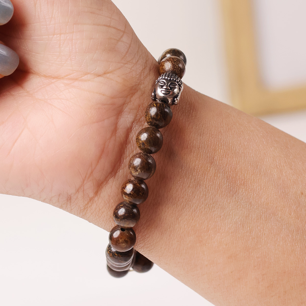 Bronzite Buddha Bracelet-Shubhanjali Store (2) bronzite buddha bracelet 8 mm