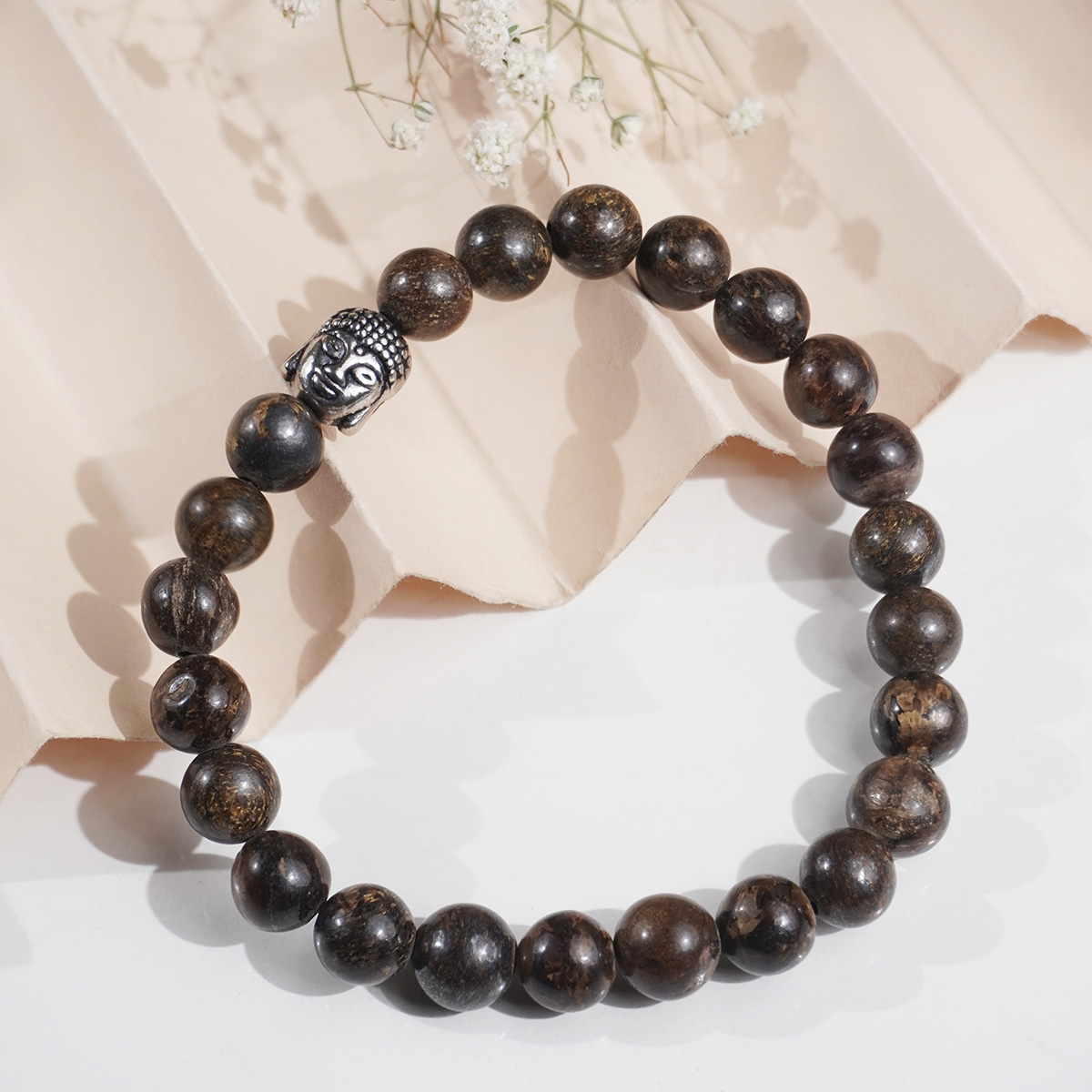 Bronzite Buddha Bracelet-Shubhanjali Store (3) bronzite buddha bracelet 8 mm