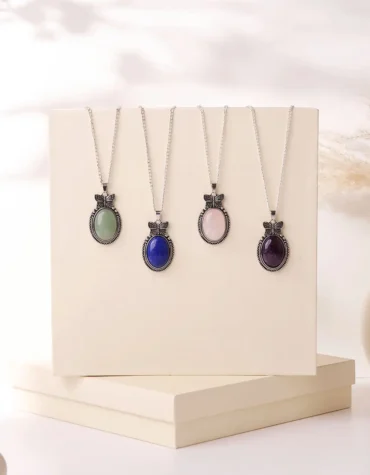 butterfly oval pendant