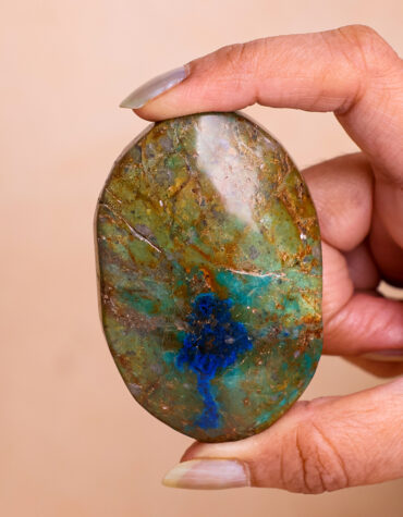chrysocolla azurite palm stone