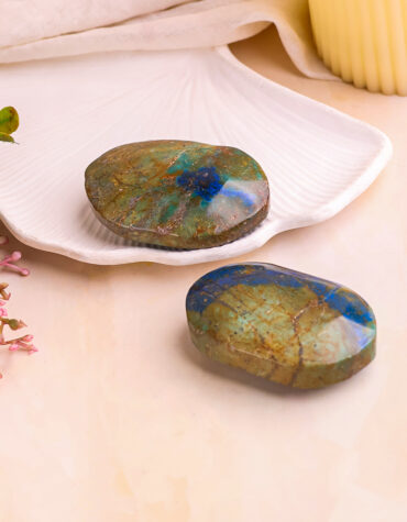 chrysocolla azurite palm stone