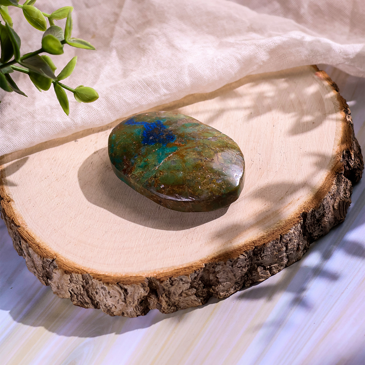 Chrysocolla Azurite Palm Stone chrysocolla azurite palm stone