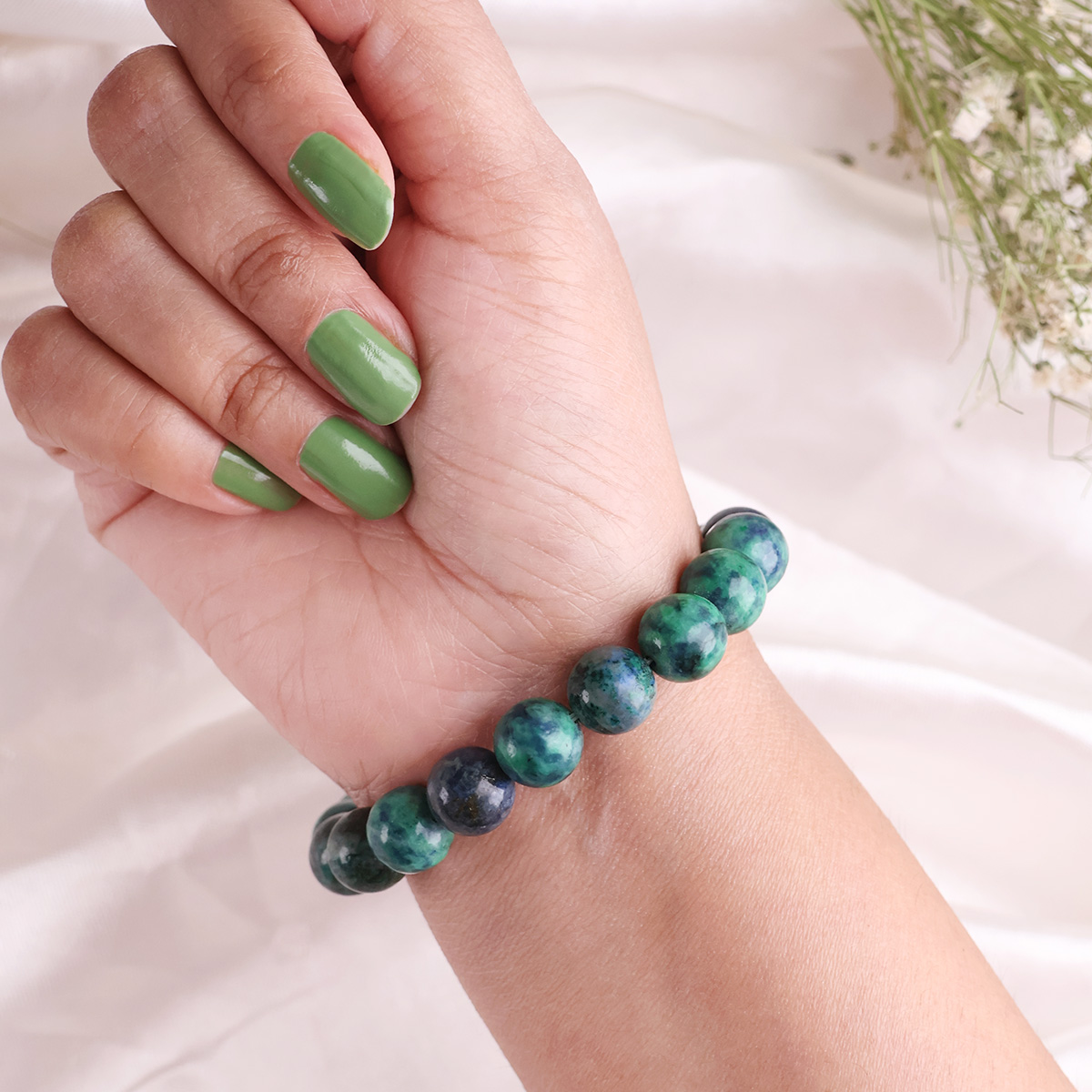 Chrysocolla Bracelet 10 mm-Shubhanjali Store (2) chrysocolla bracelet