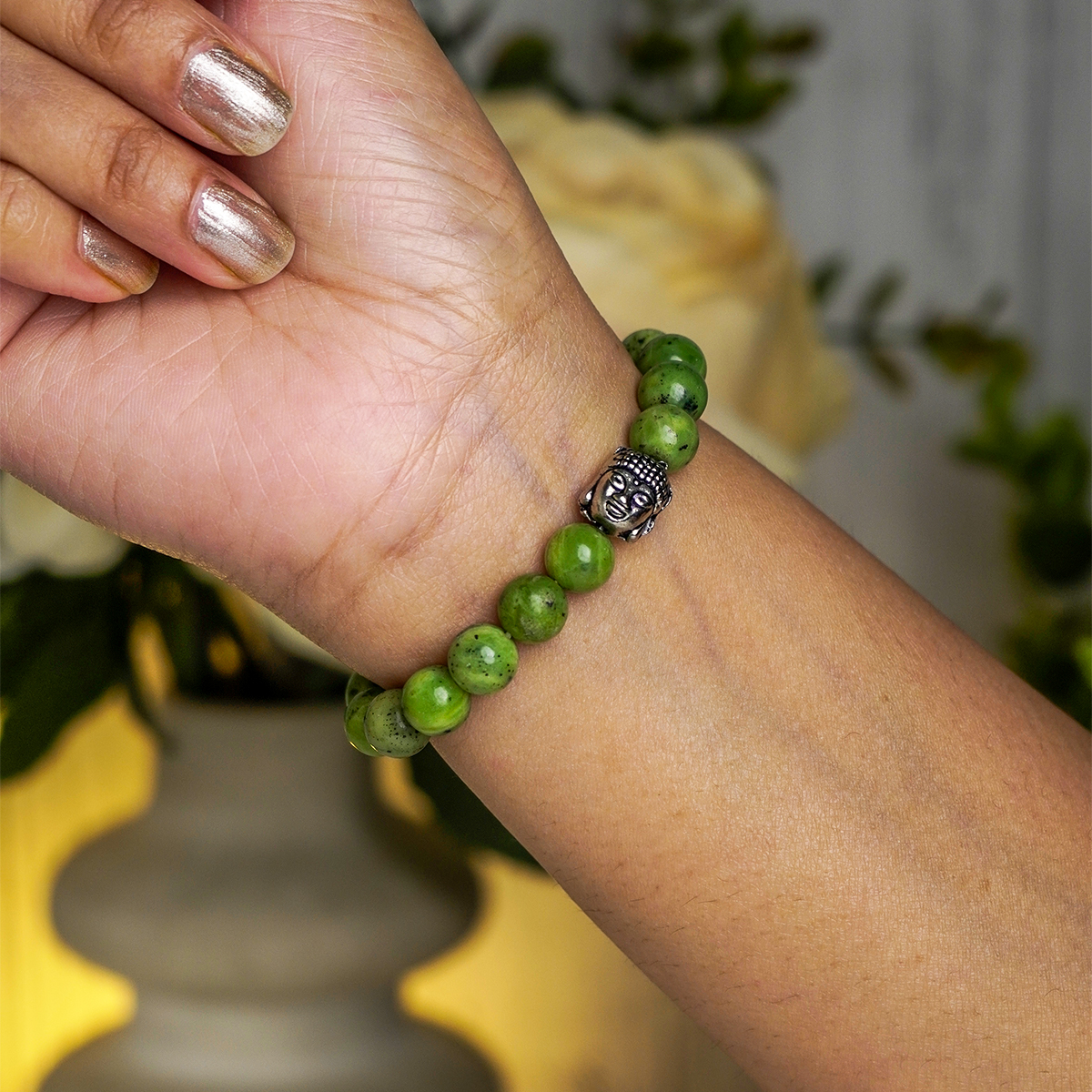 Chrysoprase Buddha Bracelet-Shubhanjali Store (5) chrysoprase buddha bracelet 8 mm