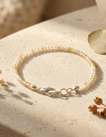citrine faceted chain bracelet 2 mm