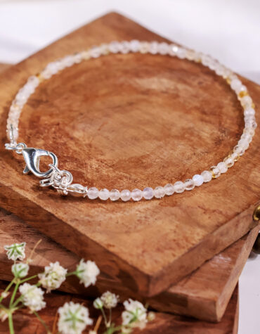 citrine faceted chain bracelet 2 mm