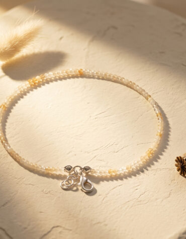 citrine faceted anklet 2 mm