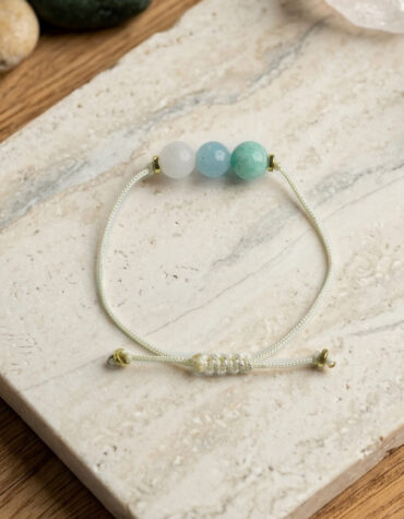 clarity 3 beads thread bracelet
