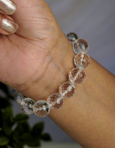 clear quartz faceted bracelet