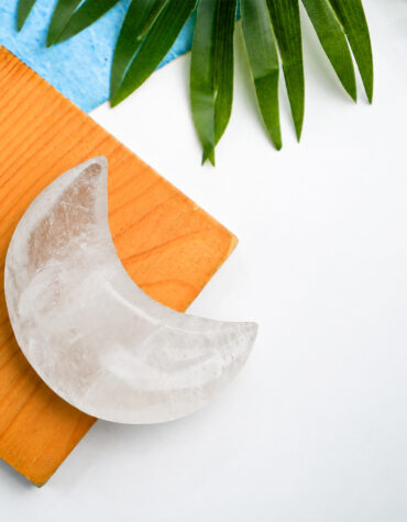 clear quartz half moon