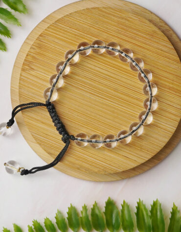 clear quartz single thread bracelet