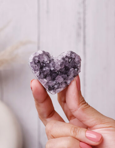 colorful amethyst cluster heart
