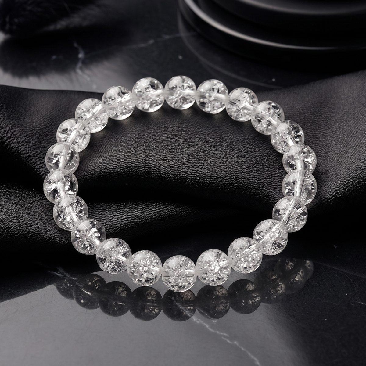 Crackle Quartz Bracelet - Shubhanjali Store (2) crackle quartz bracelet 8mm