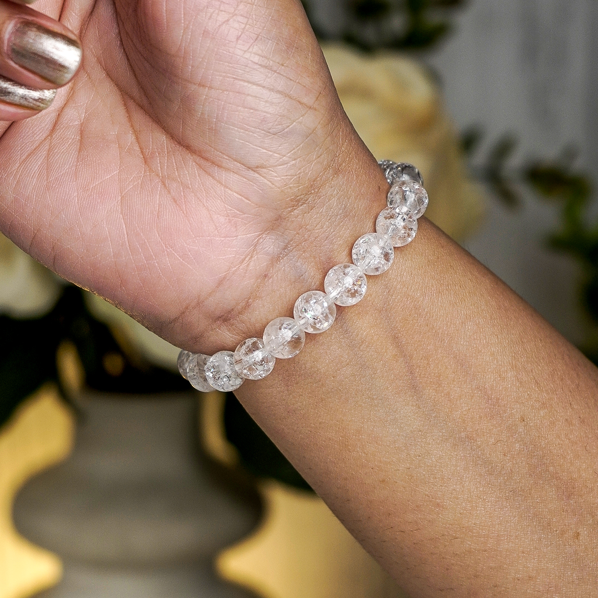 Crackle Quartz Bracelet - Shubhanjali Store (3) crackle quartz bracelet 8mm
