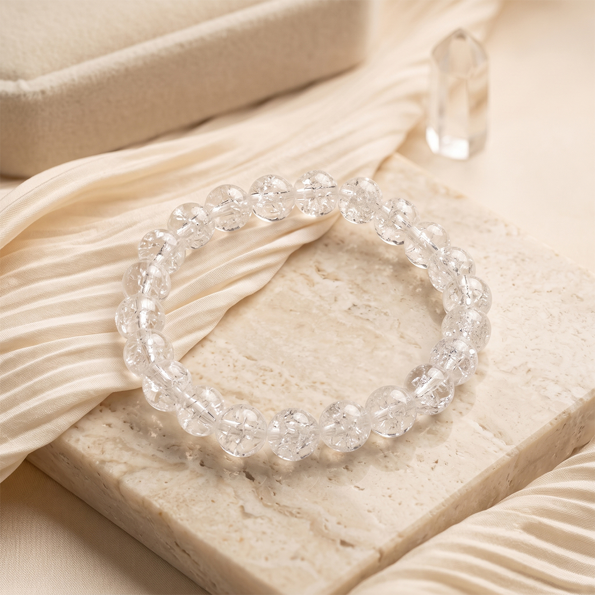 Crackle Quartz Bracelet - Shubhanjali Store (5) crackle quartz bracelet 8mm