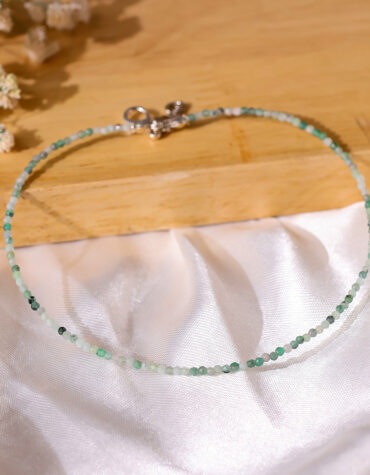 emerald faceted anklet 2 mm