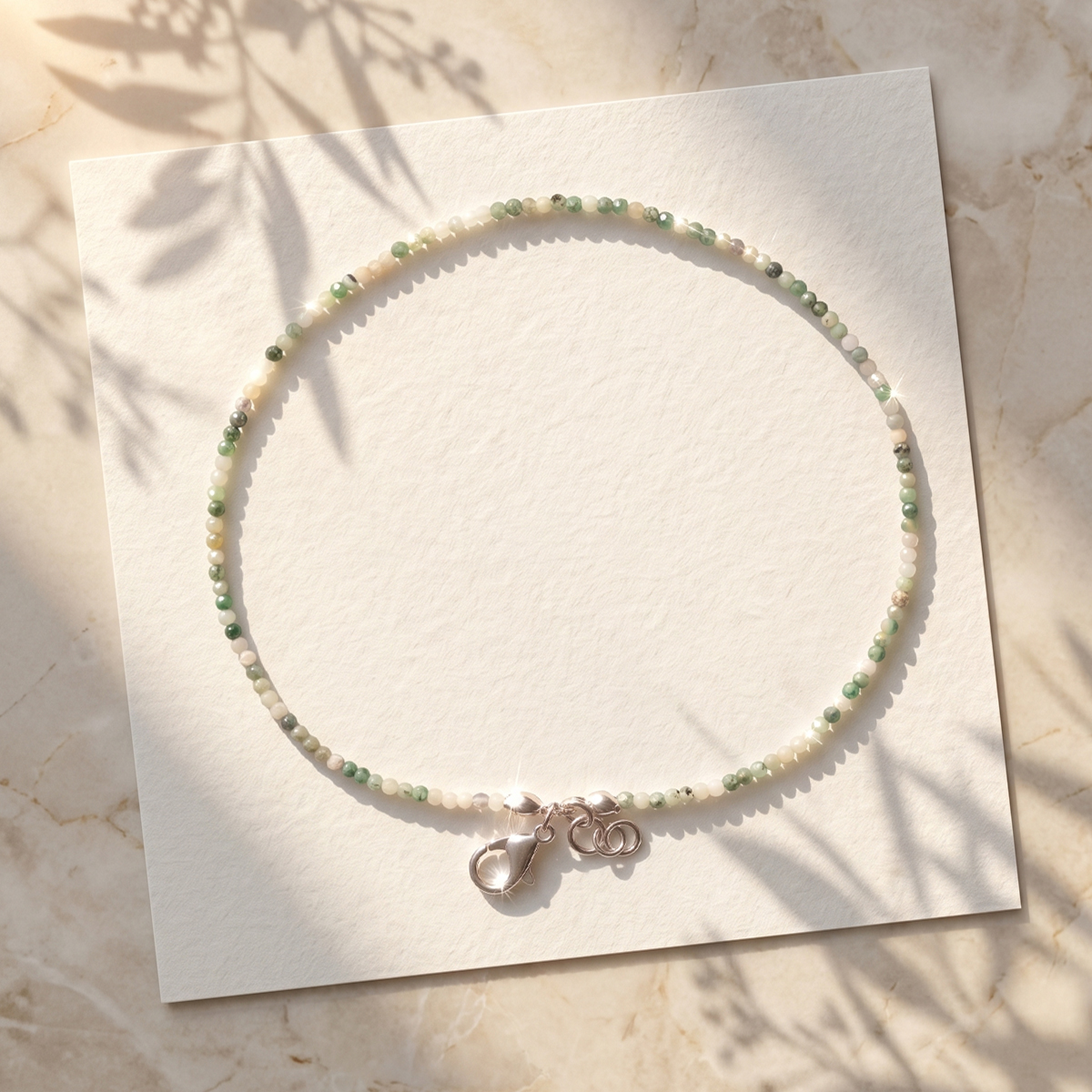 Emerald Faceted Anklet 2 mm-Shubhanjali Store (4) emerald faceted anklet 2 mm