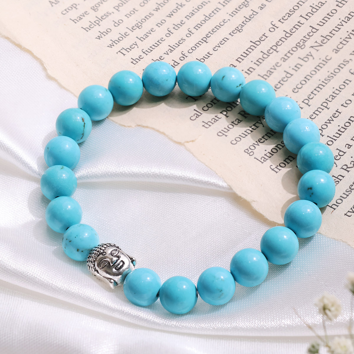 Firoza Buddha Bracelet-Shubhanjali Store (1) firoza buddha bracelet 8 mm