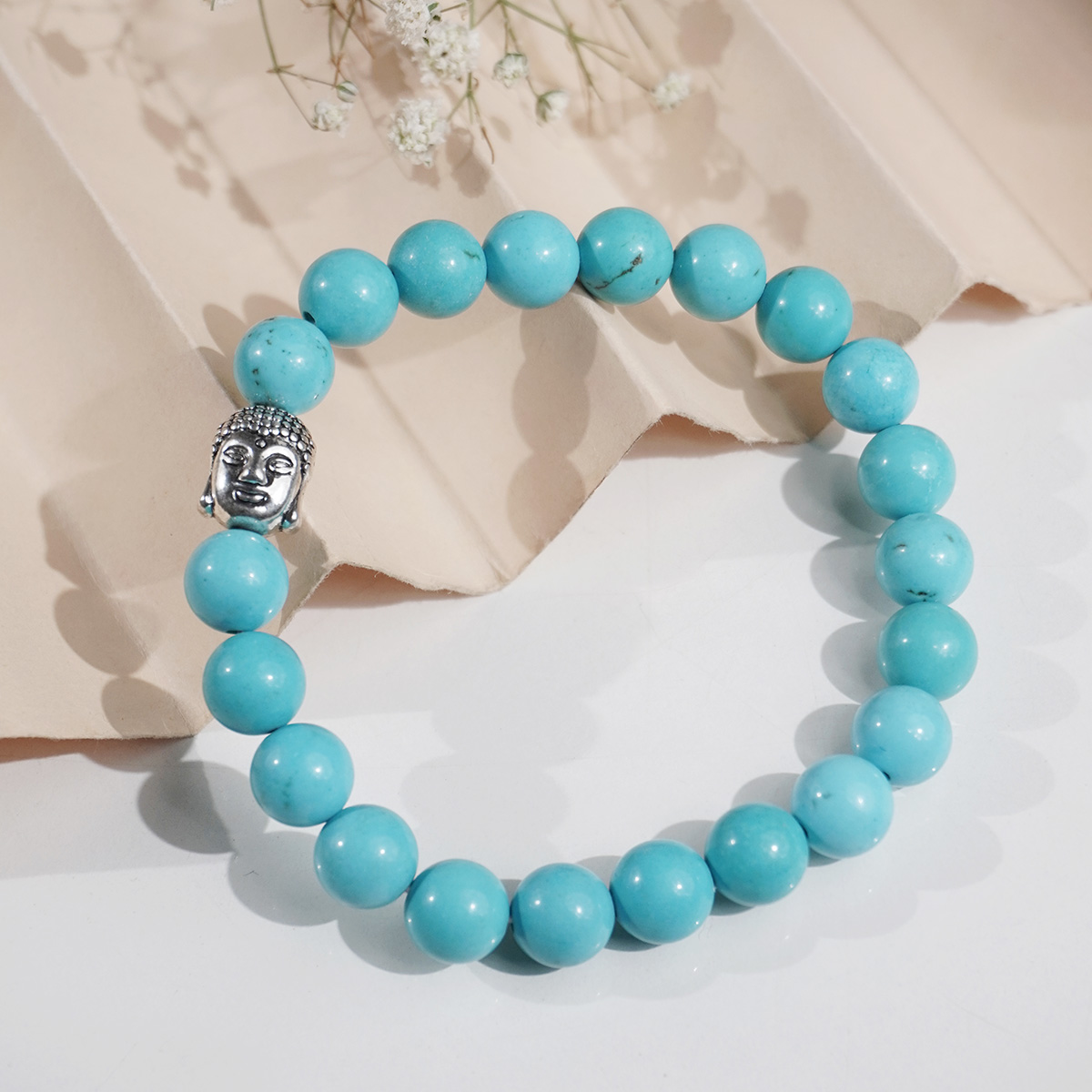 Firoza Buddha Bracelet-Shubhanjali Store (3) firoza buddha bracelet 8 mm