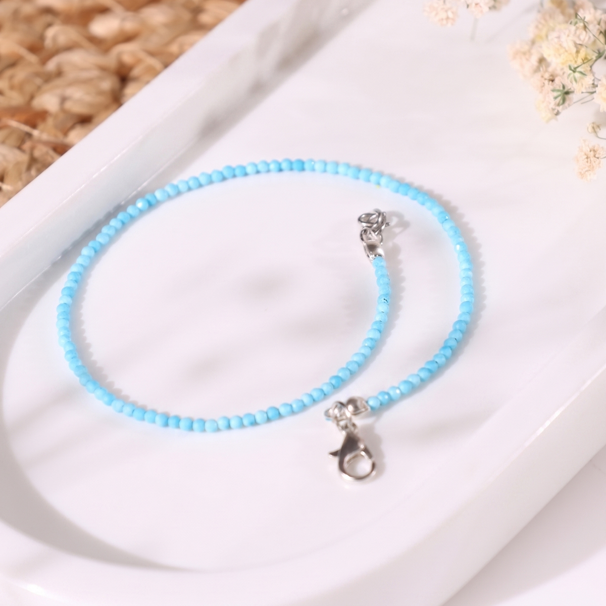 Firoza Faceted Anklet 2 mm -Shubhanjali Store (2) firoza faceted anklet 2 mm
