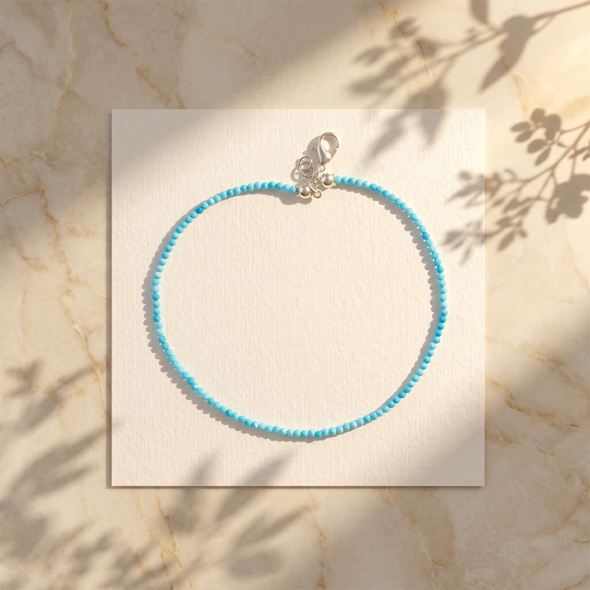 Firoza Faceted Anklet 2 mm -Shubhanjali Store (4) firoza faceted anklet 2 mm