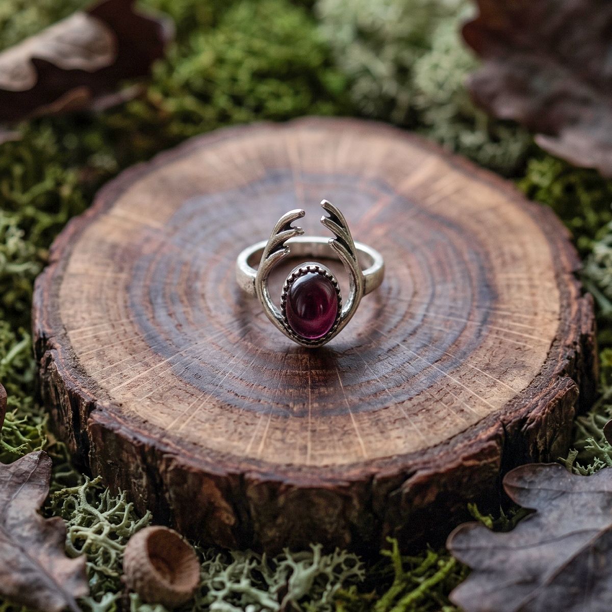 Garnet Dear Antlers Ring-Shubhanjali Store (2) dear antlers ring