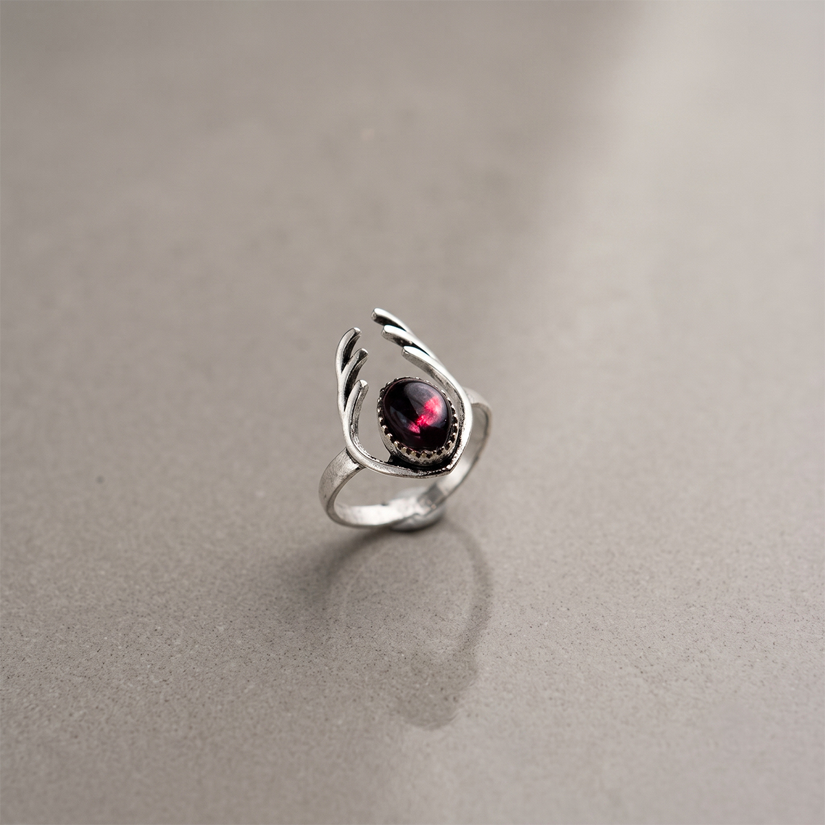 Garnet Dear Antlers Ring-Shubhanjali Store (3) dear antlers ring