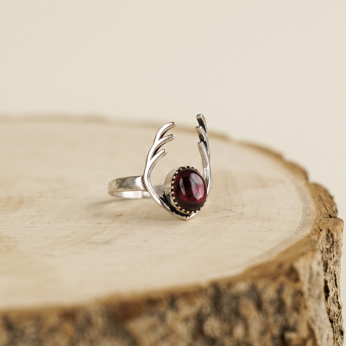 Garnet Dear Antlers Ring-Shubhanjali Store (5) dear antlers ring